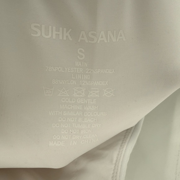Suhk Asana Womens White Tennis Dress Built In Bra And Shorts Size Small Pockets - Picture 6 of 11